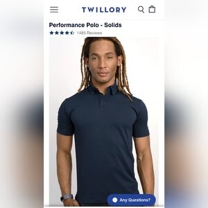 Men's Twillory Athleisure Performance Polo Navy Size Medium